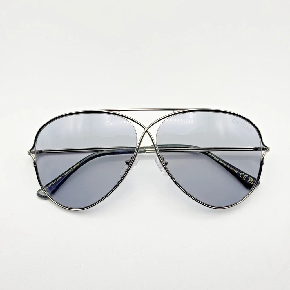 Tom Ford Sunglasses TOM N.4 14C Ruthenium Aviator Frame Smoke Lens 59-10-135